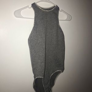 Gray racerback bodysuit